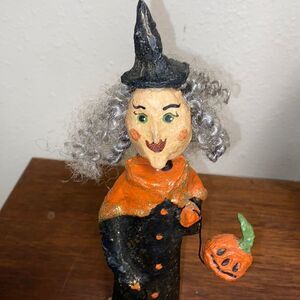 Unique One of a Kind Papier-mâché Minnie Wilson Halloween Witch